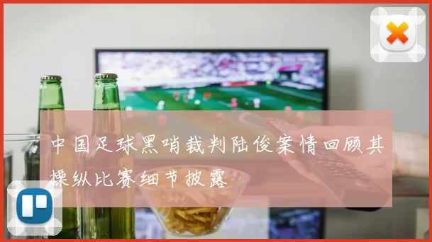 中国足球黑哨裁判陆俊案情回顾其操纵比赛细节披露